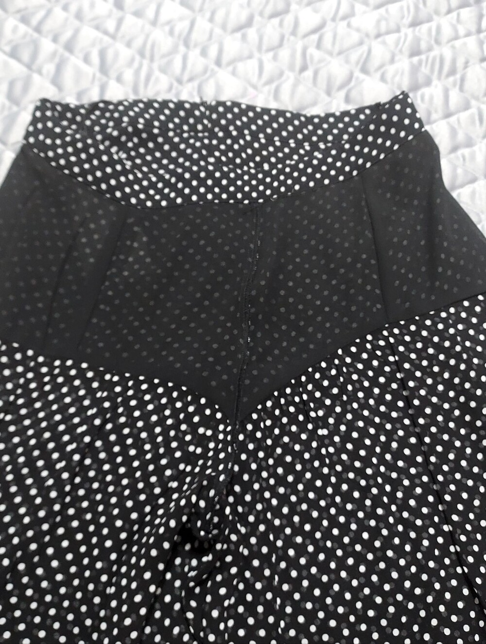 Zara Zw Collection Polka Dot Wide-Leg Semi-sheer Tiered High Waist Pants Sz-M - Picture 13 of 15